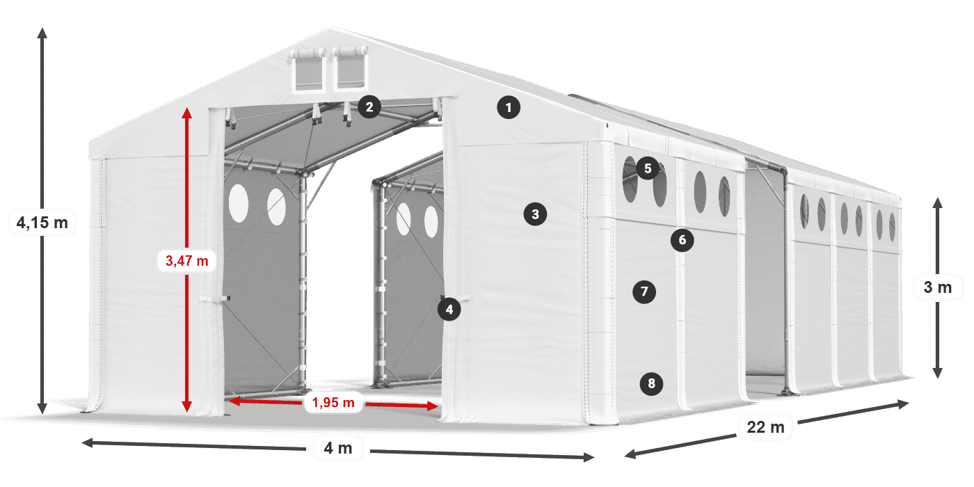 Dach: SD 560 PVC Ściany: FR 620 PVC