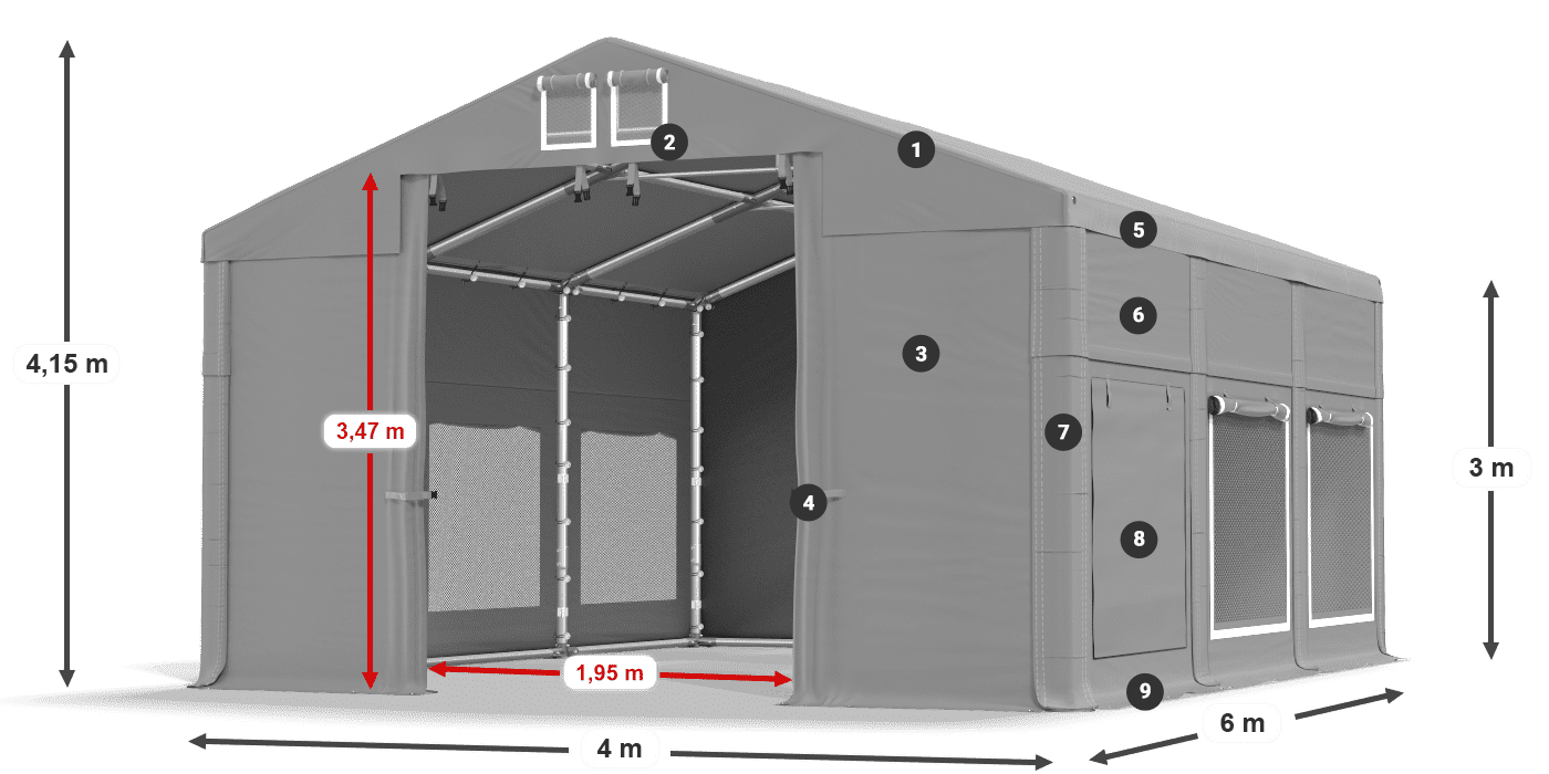 Dach: FR 620 PVC Ściany: SD 500 PVC