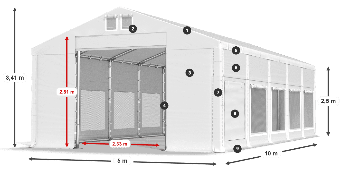 Dach: FR 620 PVC Ściany: SD 500 PVC
