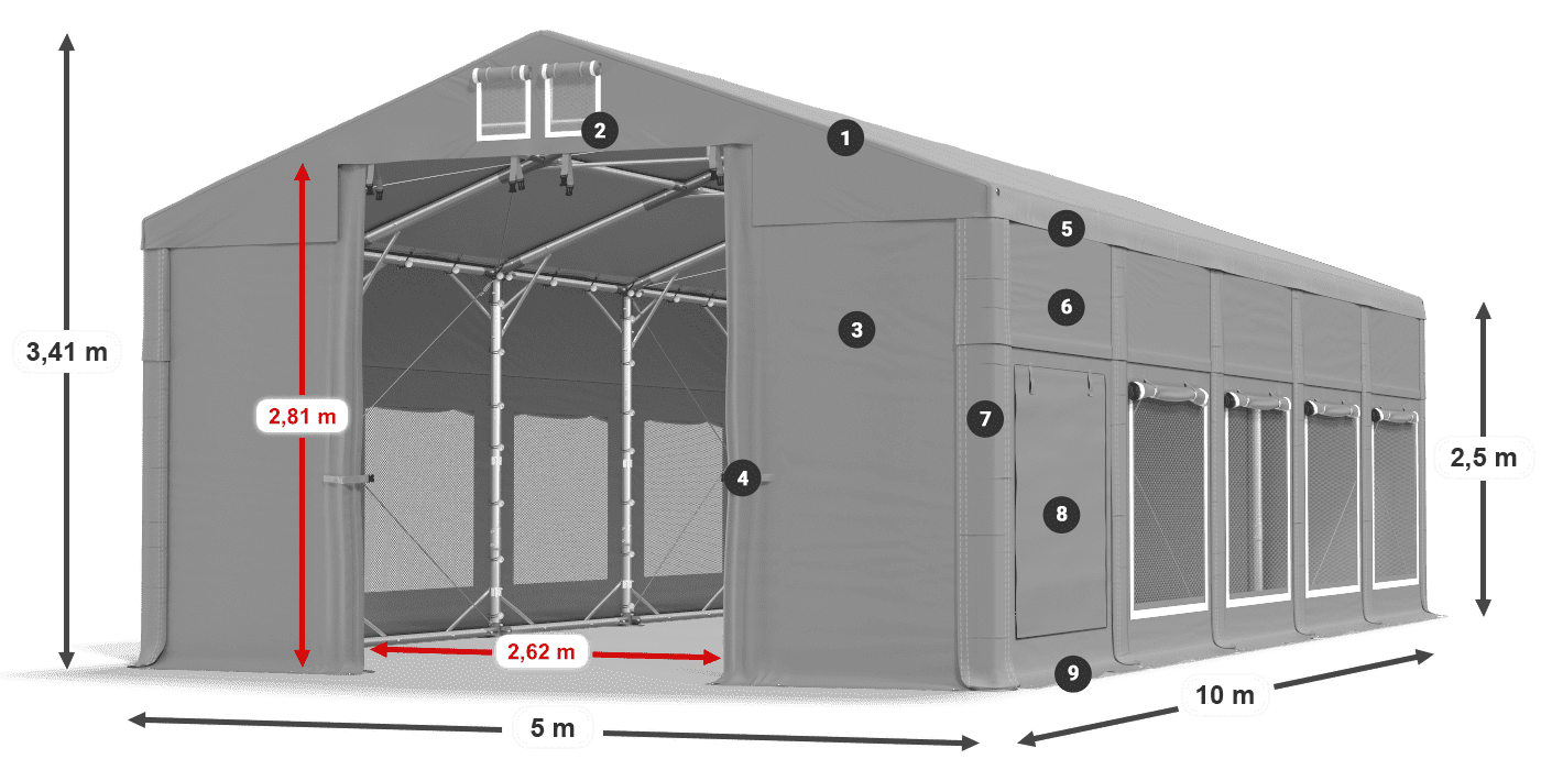 Dach: HFR 750 PVC Ściany: SD 500 PVC