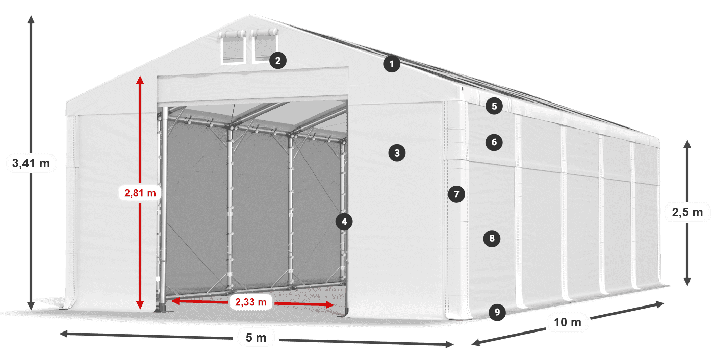 Dach: MS 580 PVC Ściany: FR 620 PVC