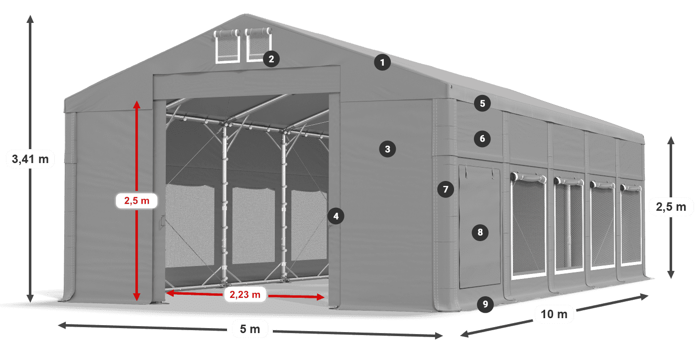 Dach: MS 580 PVC Ściany: SD 500 PVC