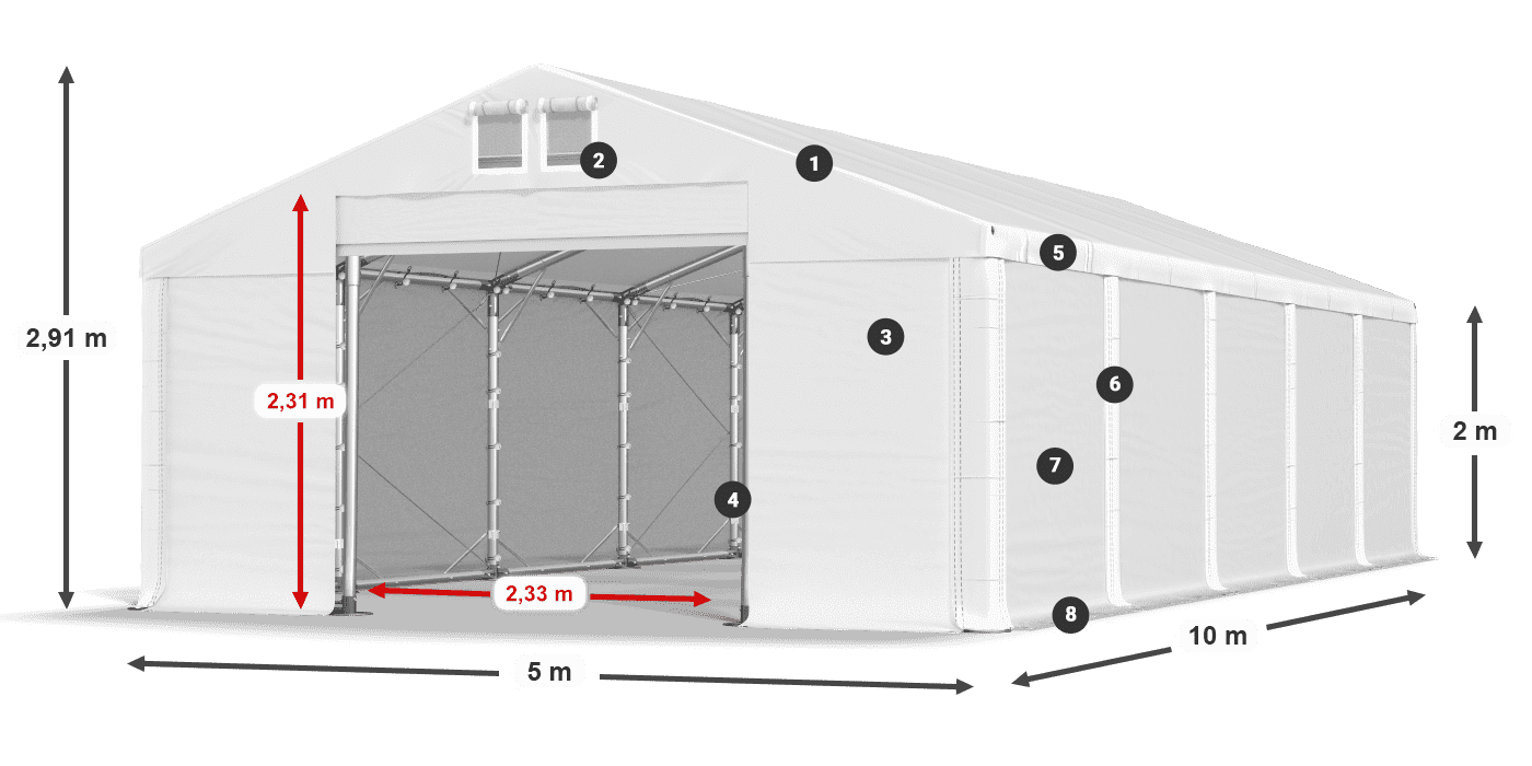 Dach: FR 620 PVC Ściany: MS 580 PVC