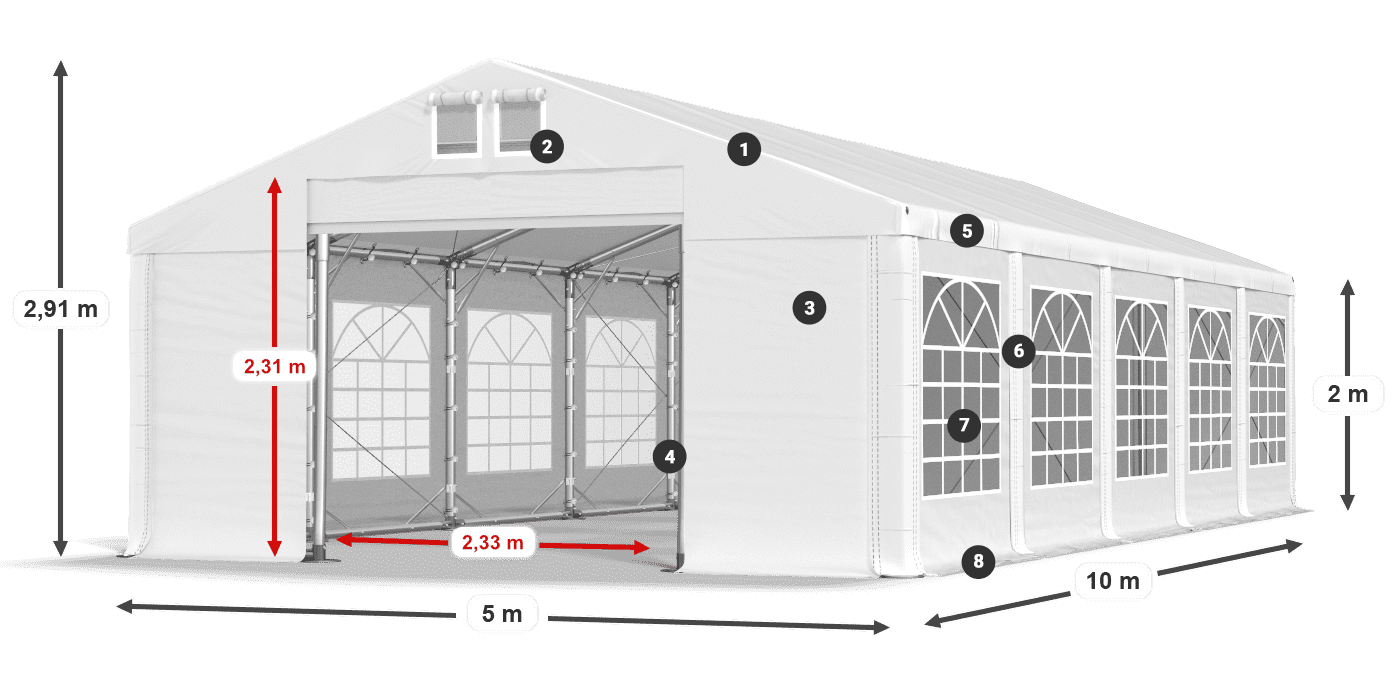 Dach: FR 620 PVC Ściany: SD 500 PVC