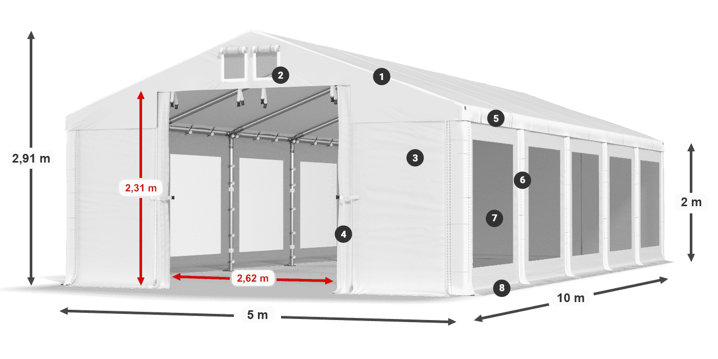 Dach: HFR 750 PVC Ściany: MS 580 PVC