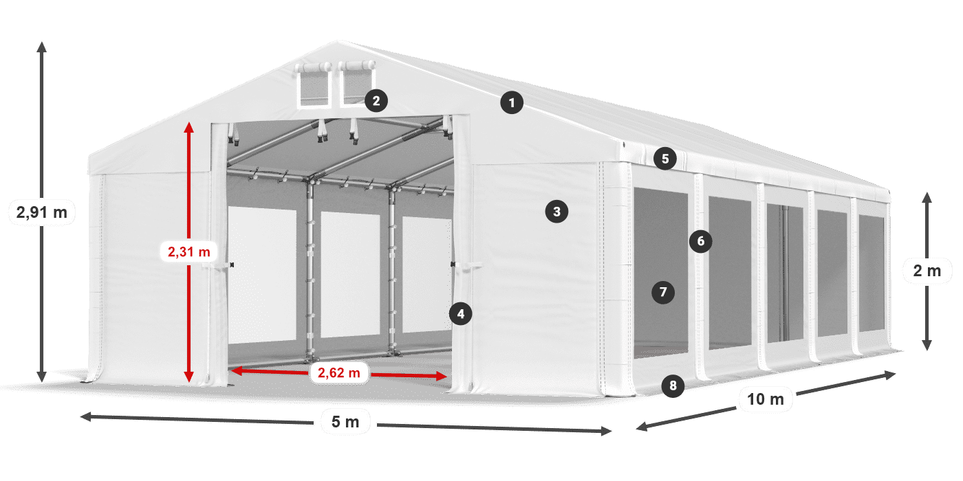 Dach: HFR 750 PVC Ściany: MS 580 PVC