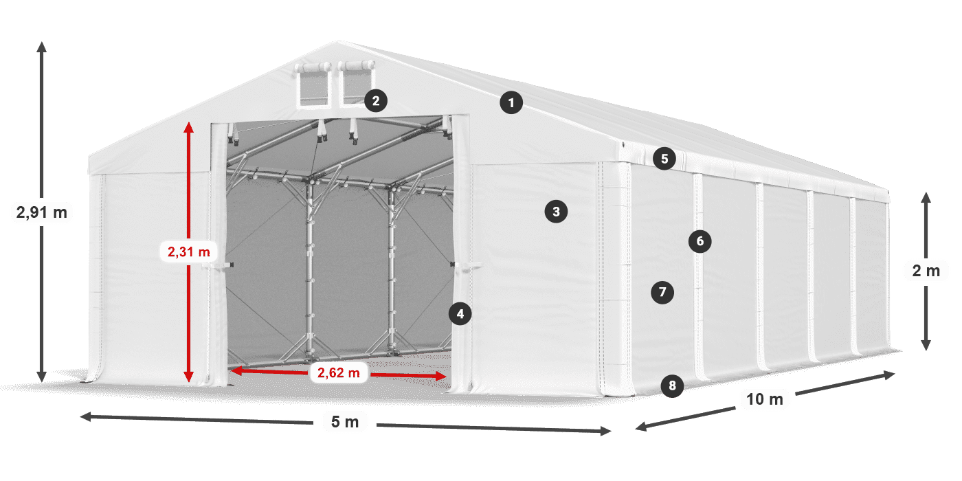 Dach: HFR 750 PVC Ściany: SD 500 PVC