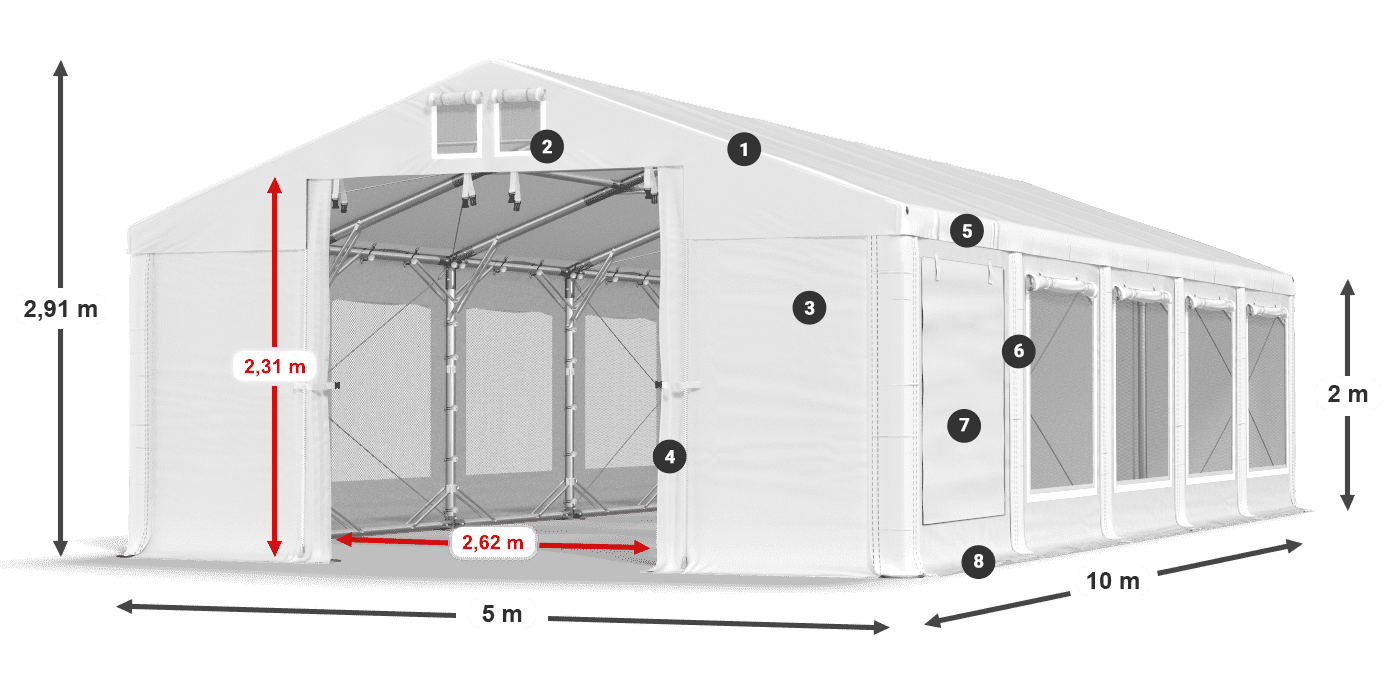 Dach: HFR 750 PVC Ściany: SD 500 PVC