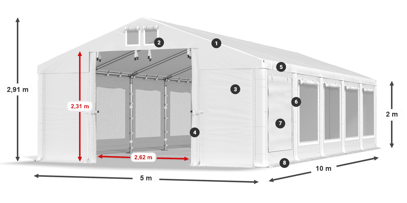 Dach: HFR 750 PVC Ściany: SD 500 PVC