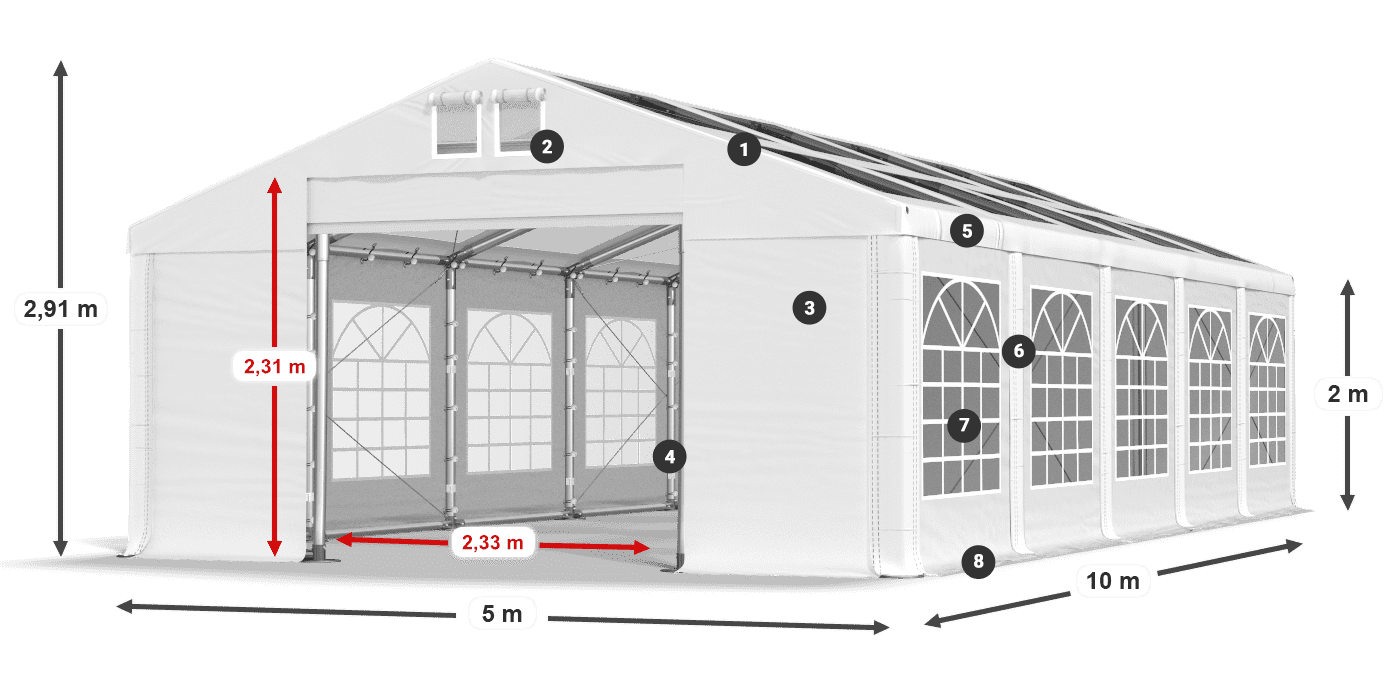 Dach: MS 580 PVC Ściany: FR 620 PVC