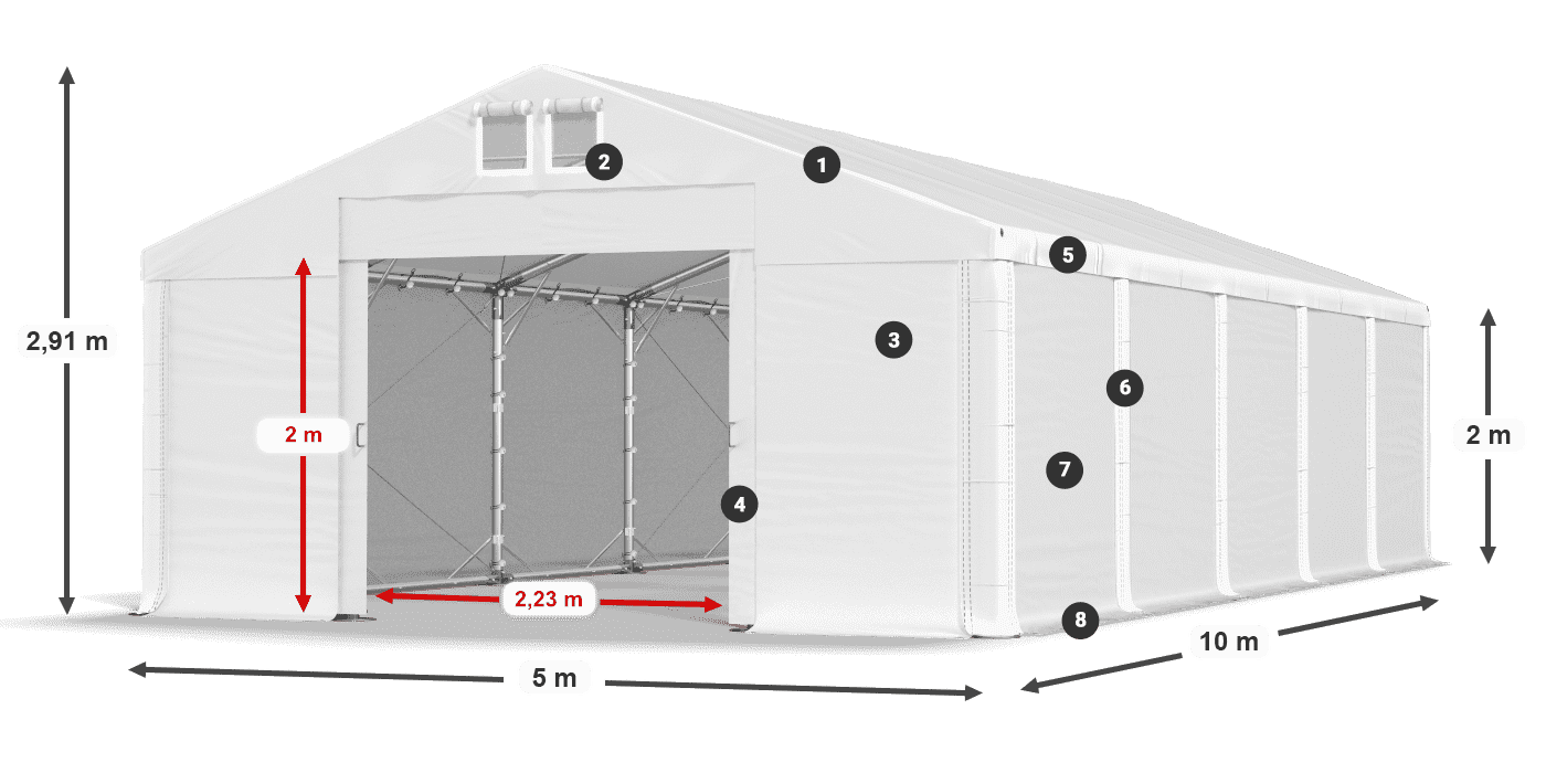Dach: MS 580 PVC Ściany: HFR 750 PVC
