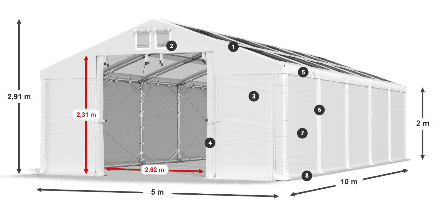 Dach: MS 580 PVC Ściany: HFR 750 PVC