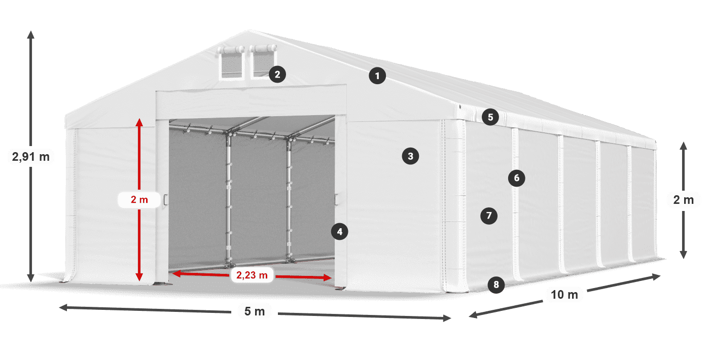 Dach: MS 580 PVC Ściany: HFR 750 PVC