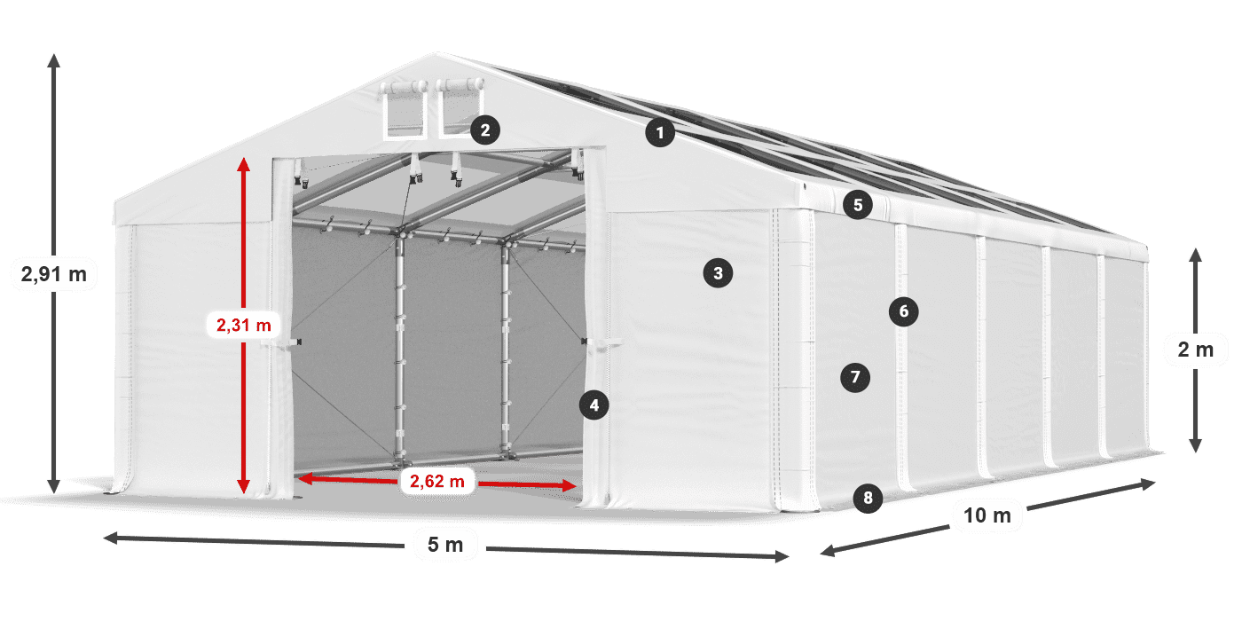 Dach: MS 580 PVC Ściany: HFR 750 PVC
