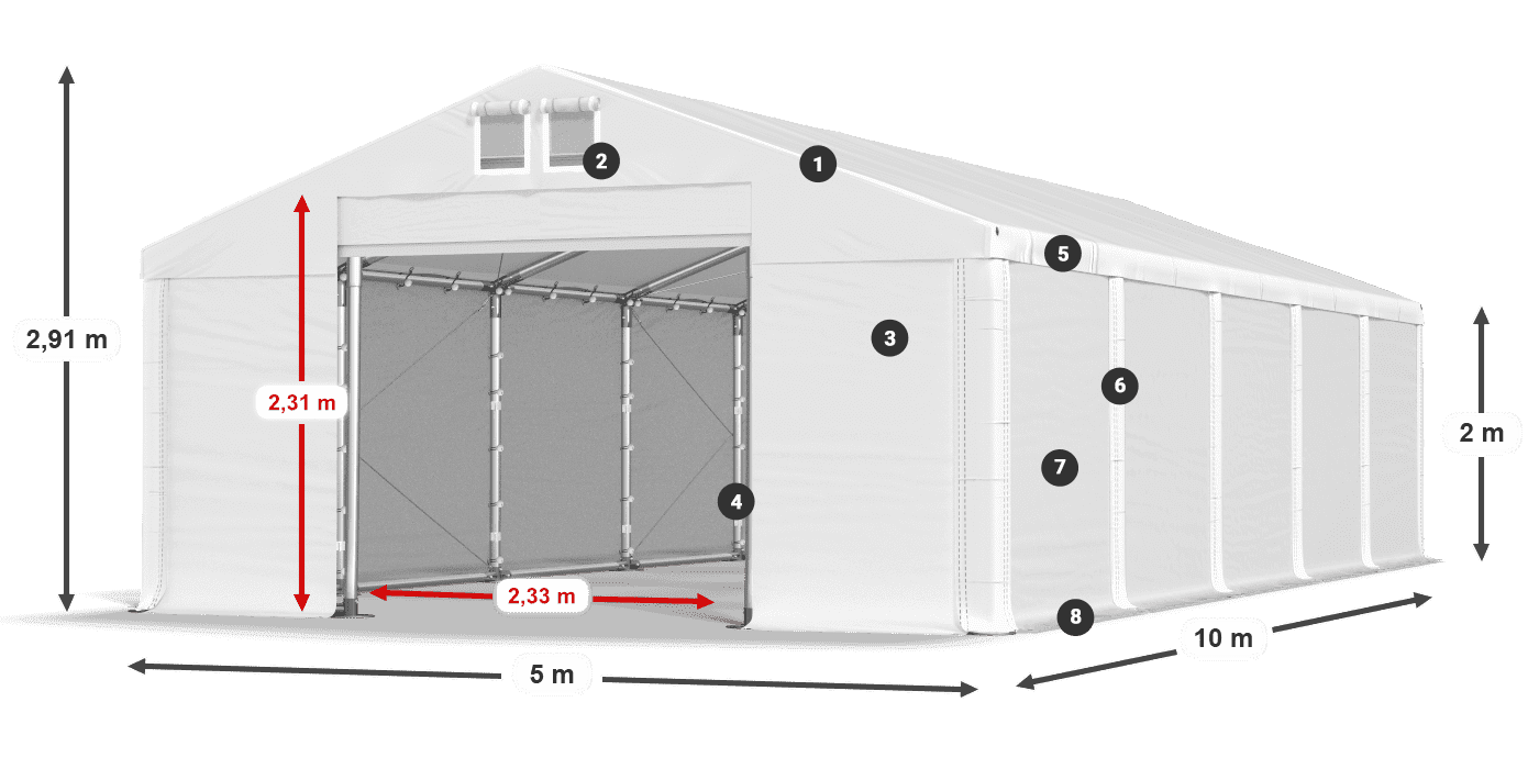 Dach: SD 560 PVC Ściany: FR 620 PVC