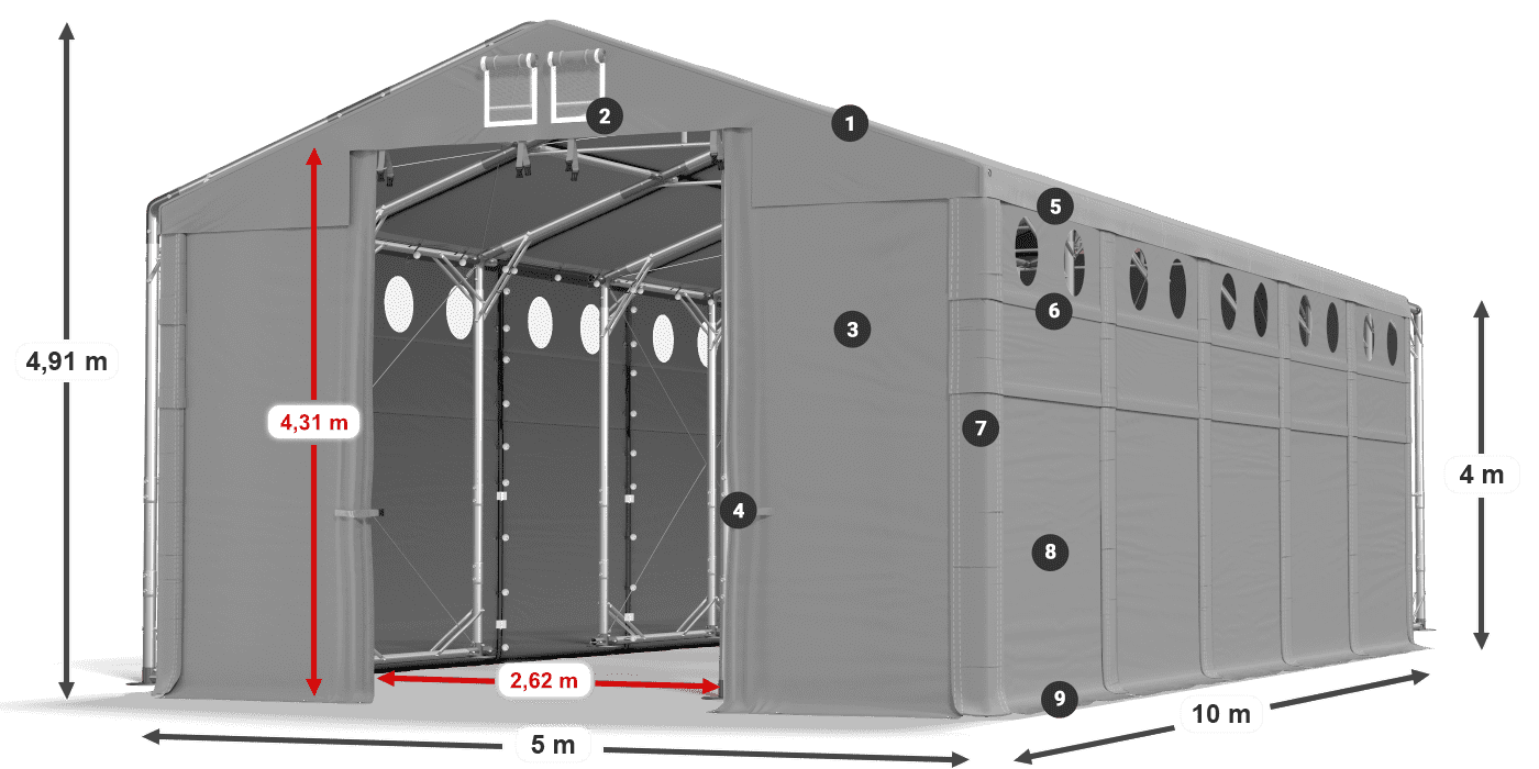 Dach: HFR 750 PVC Ściany: SD 500 PVC