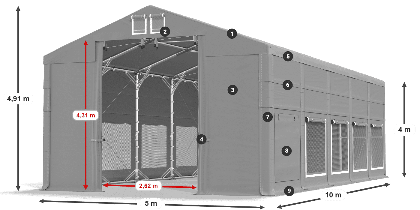 Dach: HFR 750 PVC Ściany: SD 500 PVC