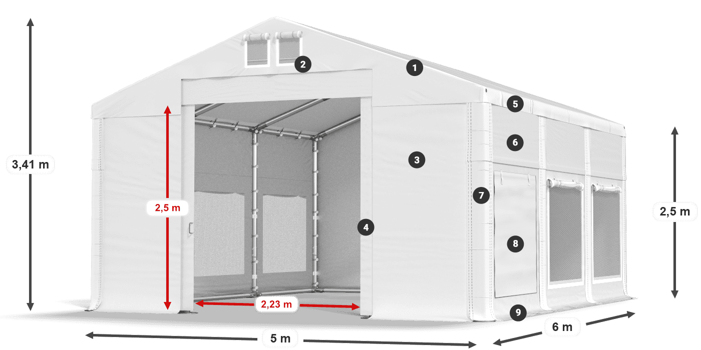 Dach: FR 620 PVC Ściany: SD 500 PVC