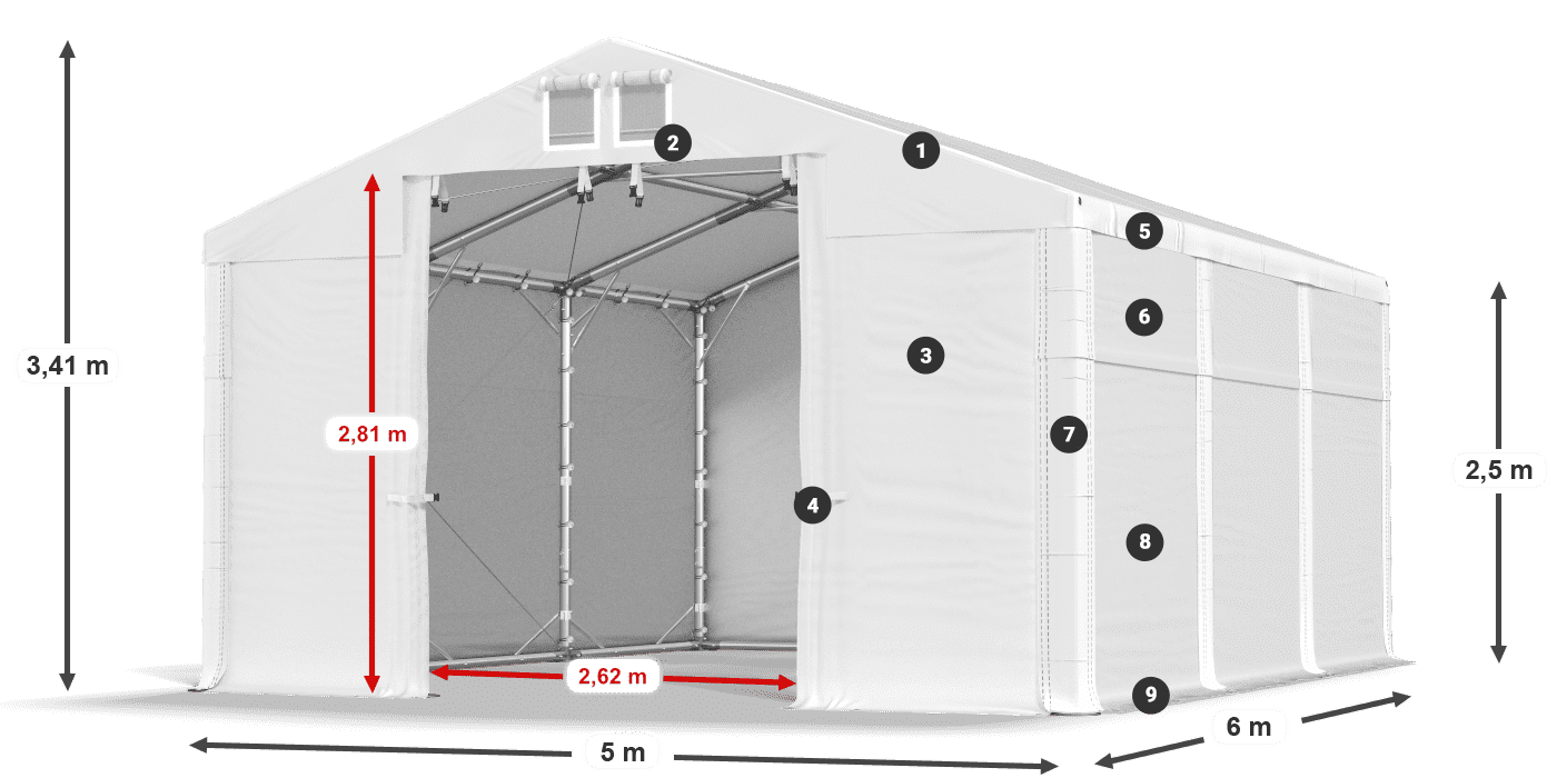 Dach: HFR 750 PVC Ściany: SD 500 PVC