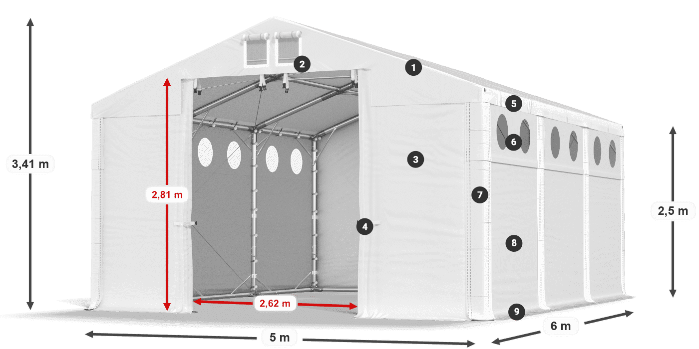Dach: HFR 750 PVC Ściany: SD 500 PVC