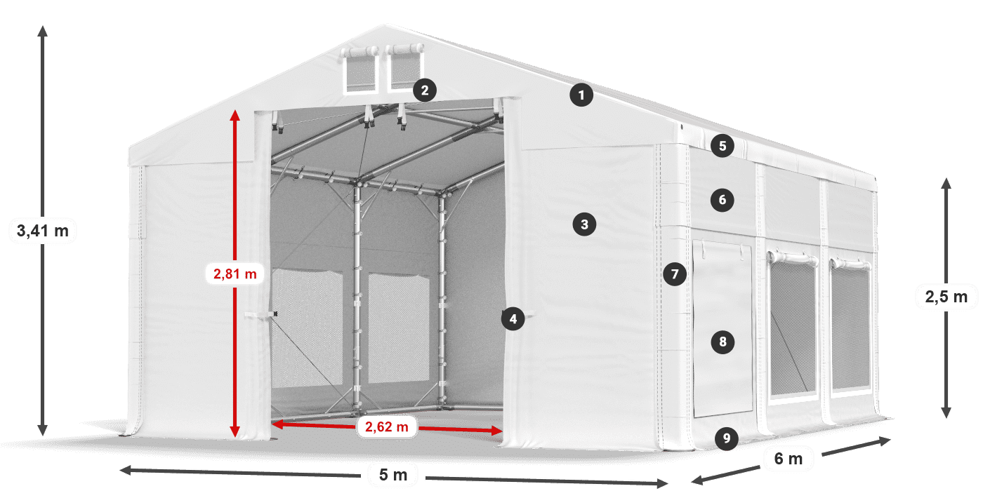 Dach: HFR 750 PVC Ściany: SD 500 PVC