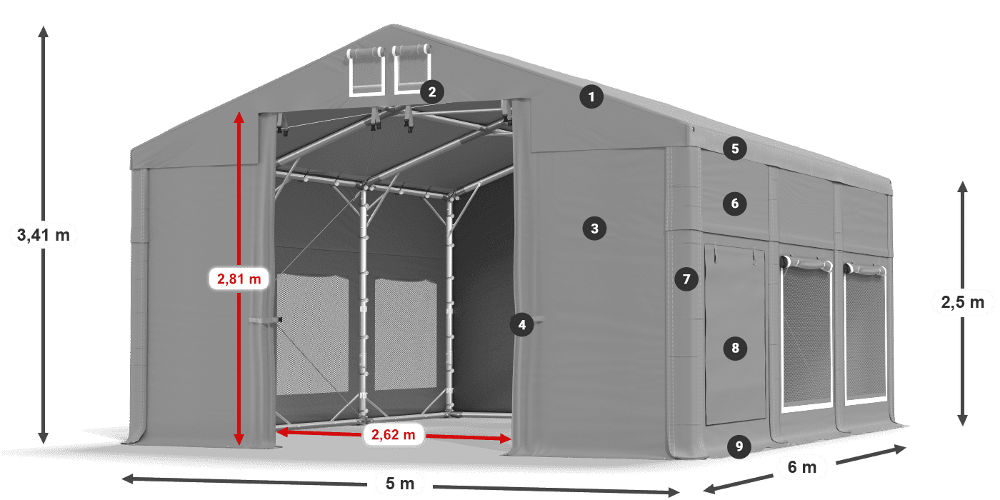 Dach: HFR 750 PVC Ściany: SD 500 PVC