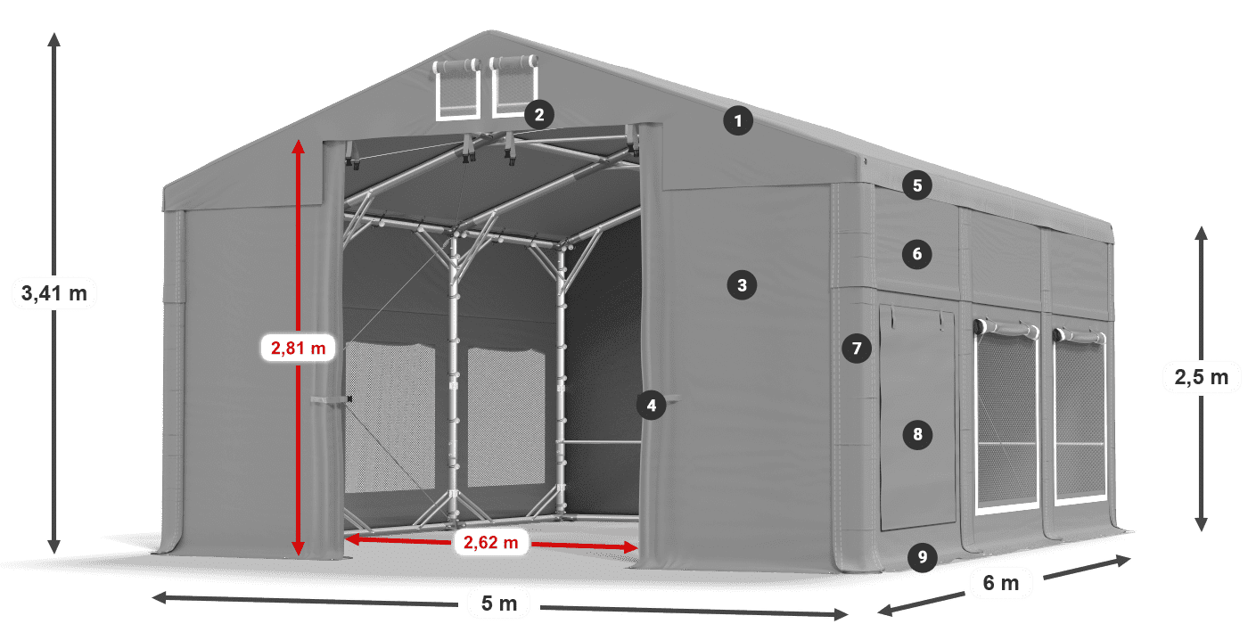 Dach: HFR 750 PVC Ściany: SD 500 PVC