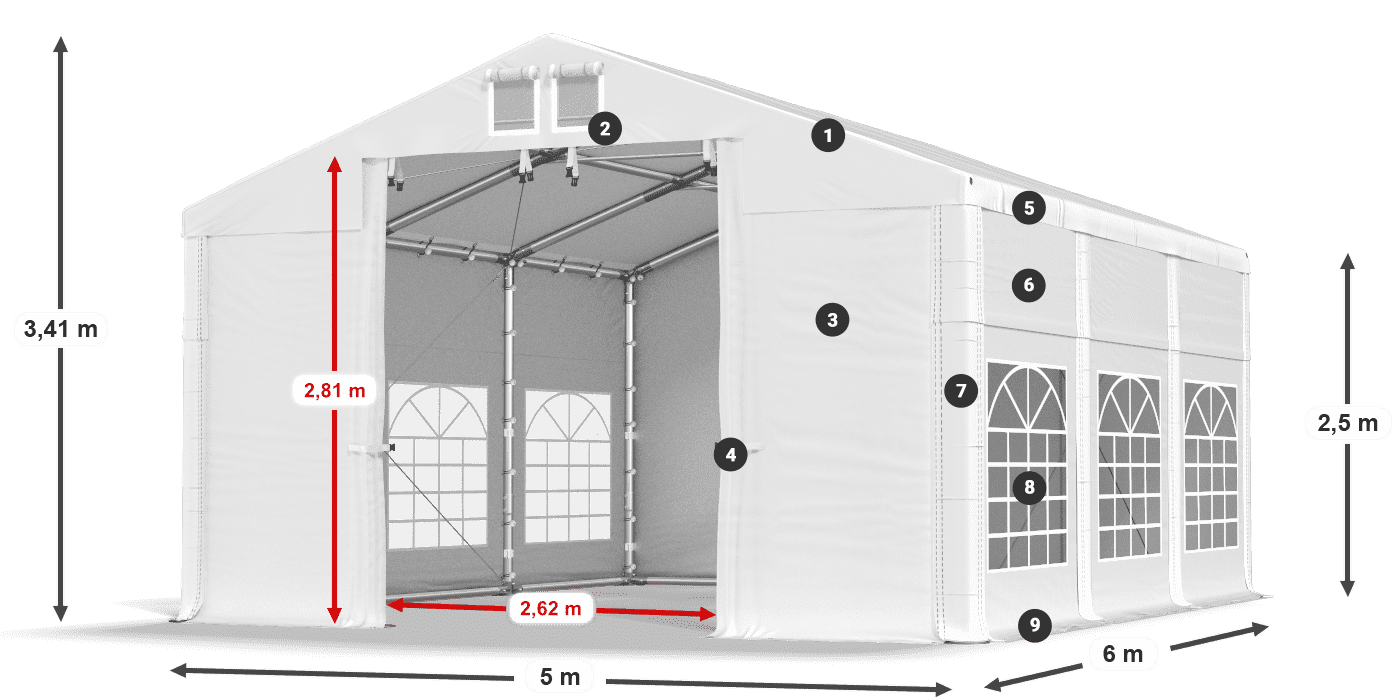 Dach: HFR 750 PVC Ściany: SD 500 PVC