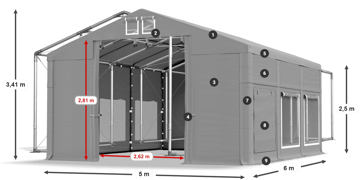 Dach: HFR 750 PVC Ściany: SD 500 PVC