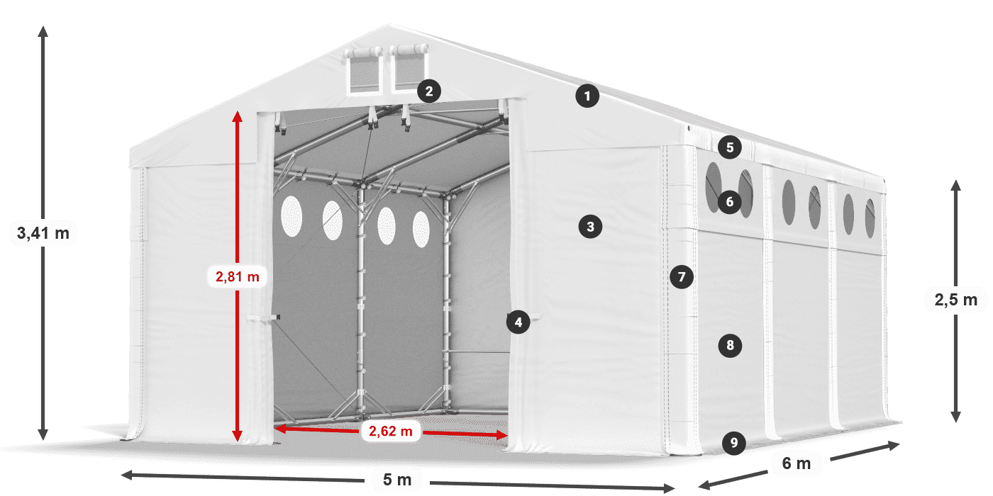 Dach: SD 560 PVC Ściany: HFR 750 PVC