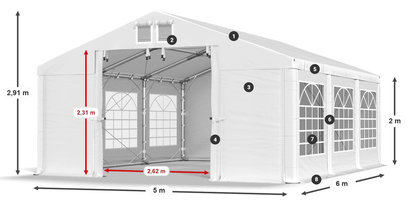 Dach: HFR 750 PVC Ściany: FR 620 PVC