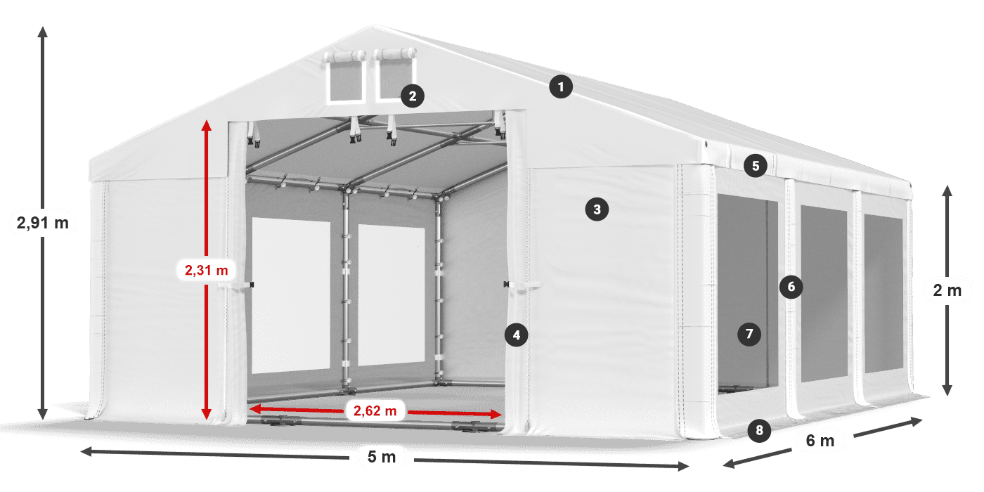 Dach: HFR 750 PVC Ściany: MS 580 PVC