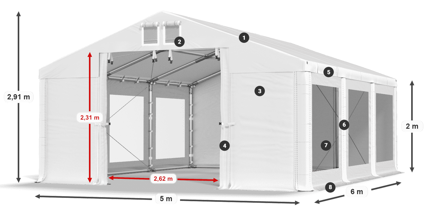Dach: HFR 750 PVC Ściany: MS 580 PVC