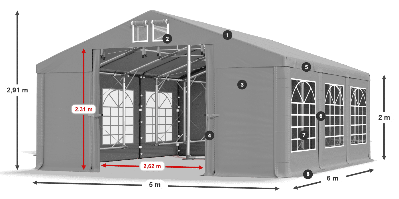 Dach: HFR 750 PVC Ściany: SD 500 PVC