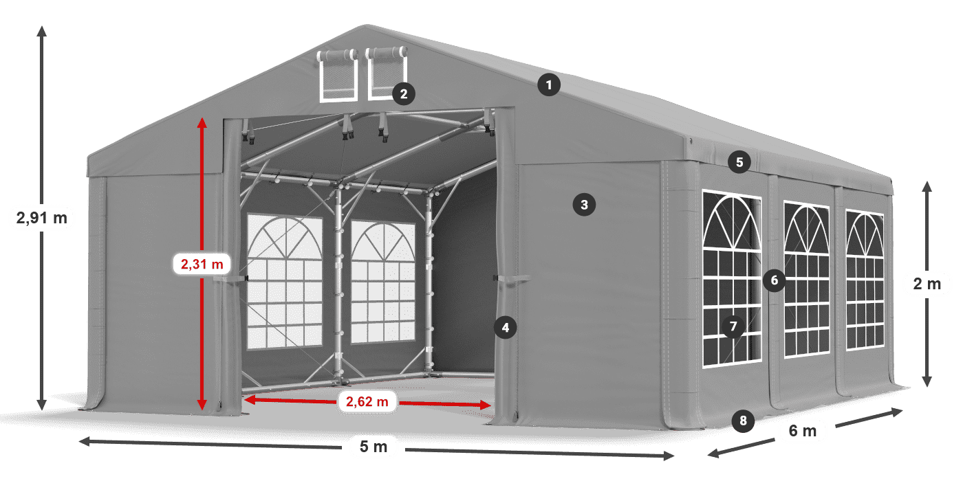 Dach: HFR 750 PVC Ściany: SD 500 PVC