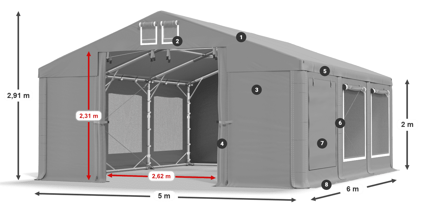 Dach: HFR 750 PVC Ściany: SD 500 PVC