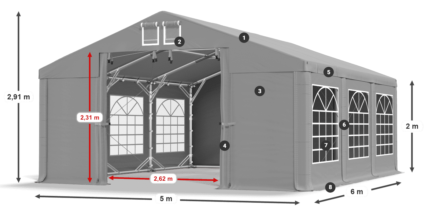 Dach: HFR 750 PVC Ściany: SD 500 PVC