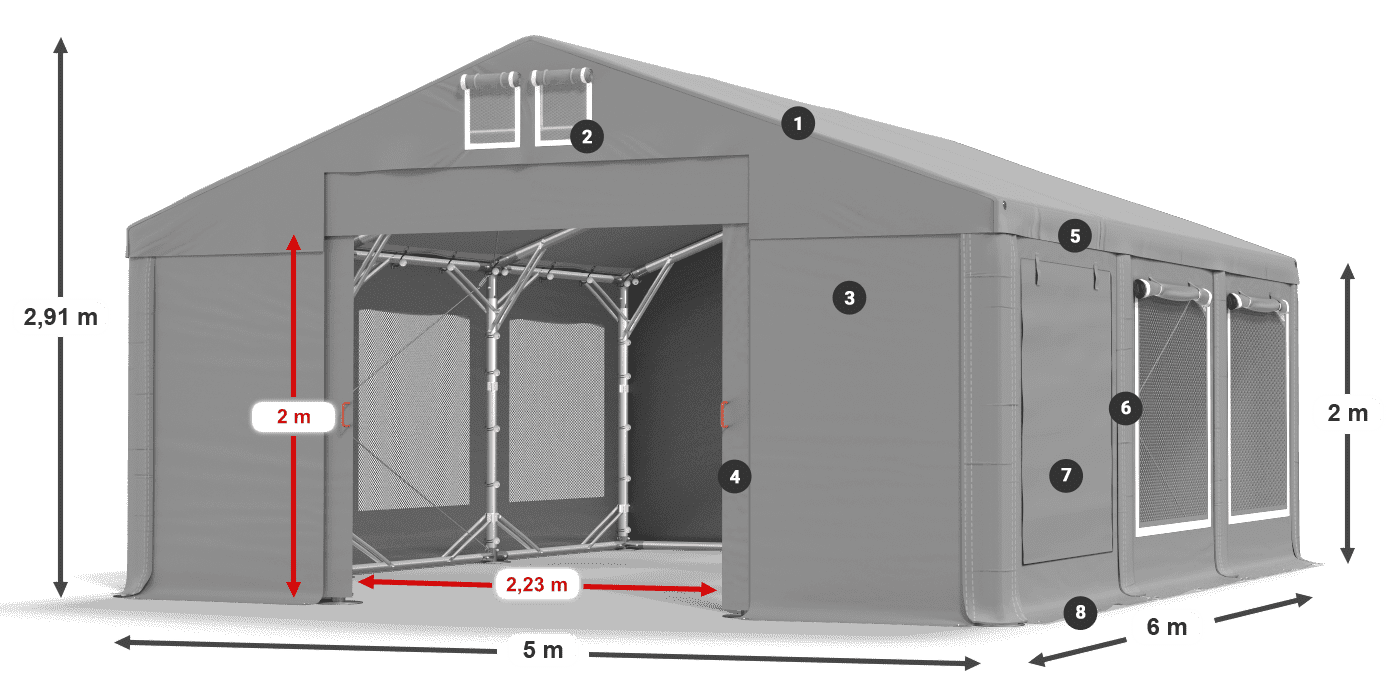 Dach: HFR 750 PVC Ściany: SD 500 PVC