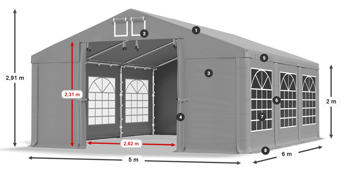 Dach: HFR 750 PVC Ściany: SD 500 PVC