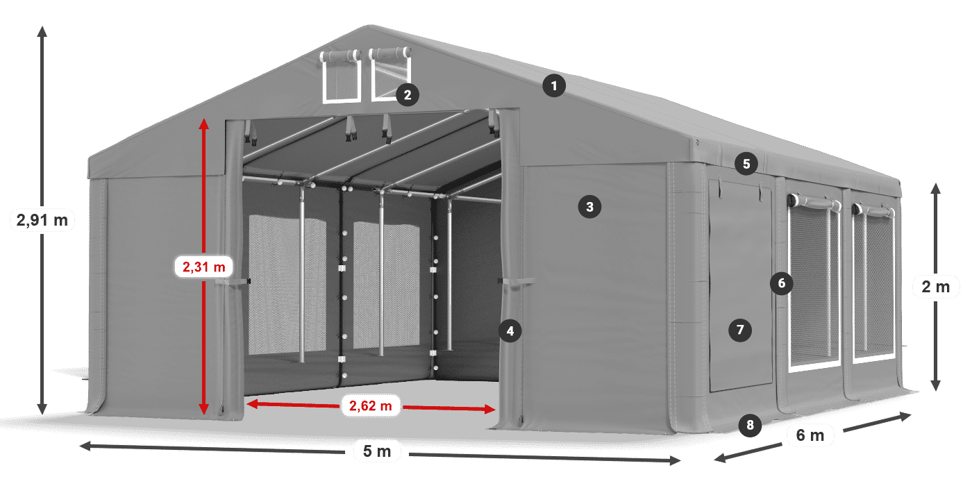 Dach: HFR 750 PVC Ściany: SD 500 PVC