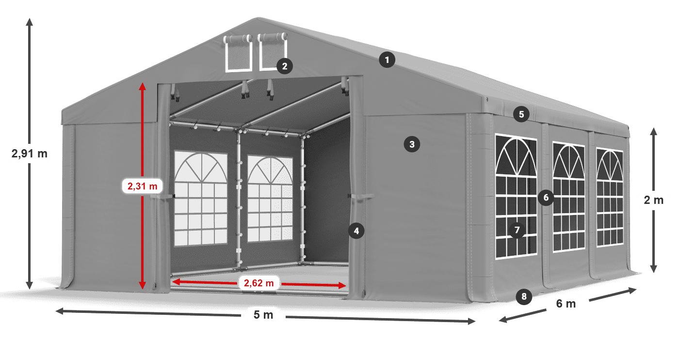 Dach: HFR 750 PVC Ściany: SD 500 PVC