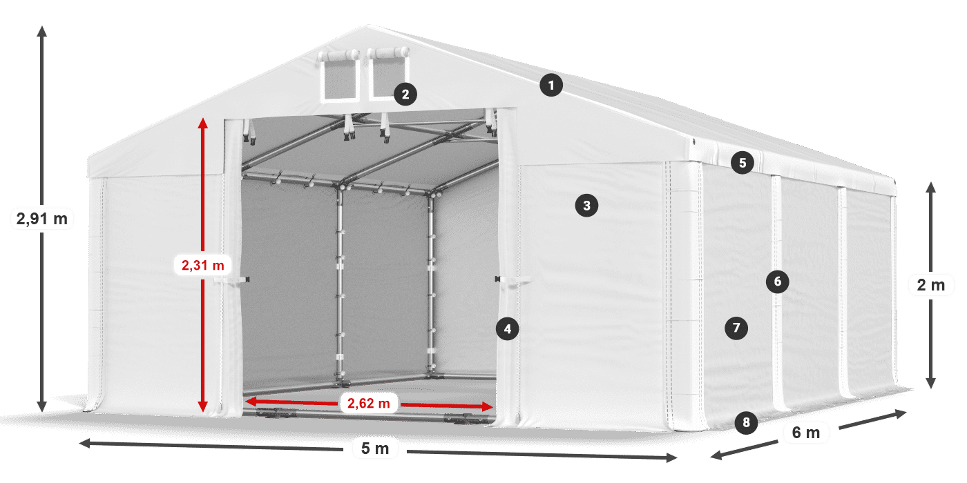 Dach: HFR 750 PVC Ściany: SD 500 PVC
