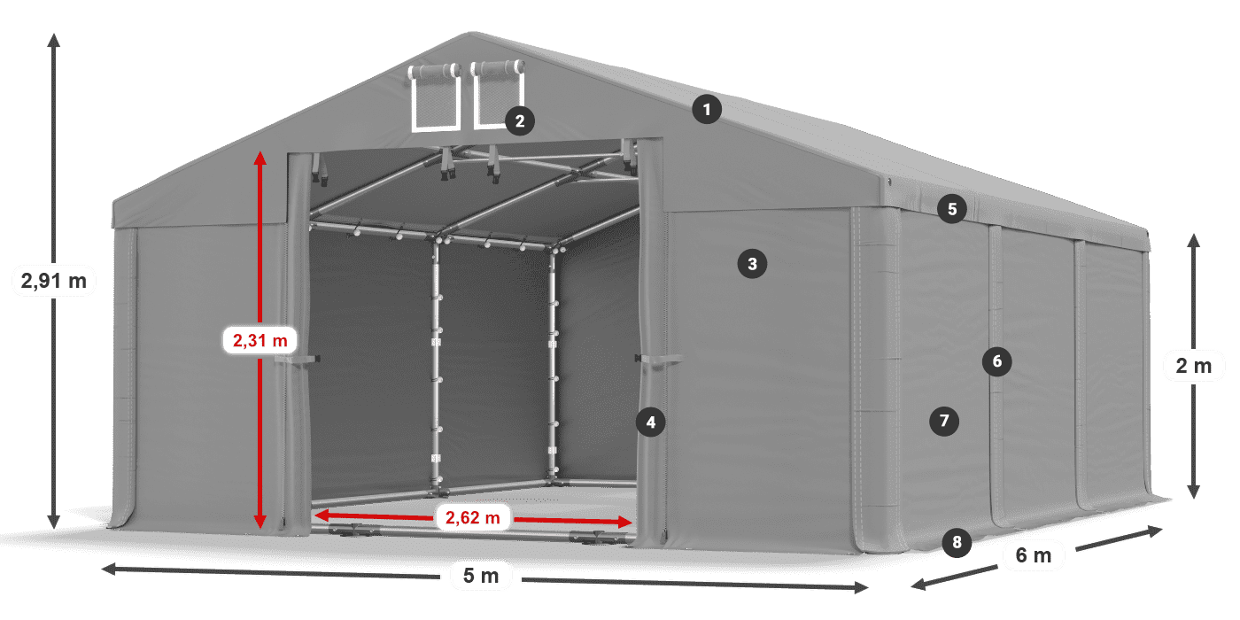 Dach: HFR 750 PVC Ściany: SD 500 PVC