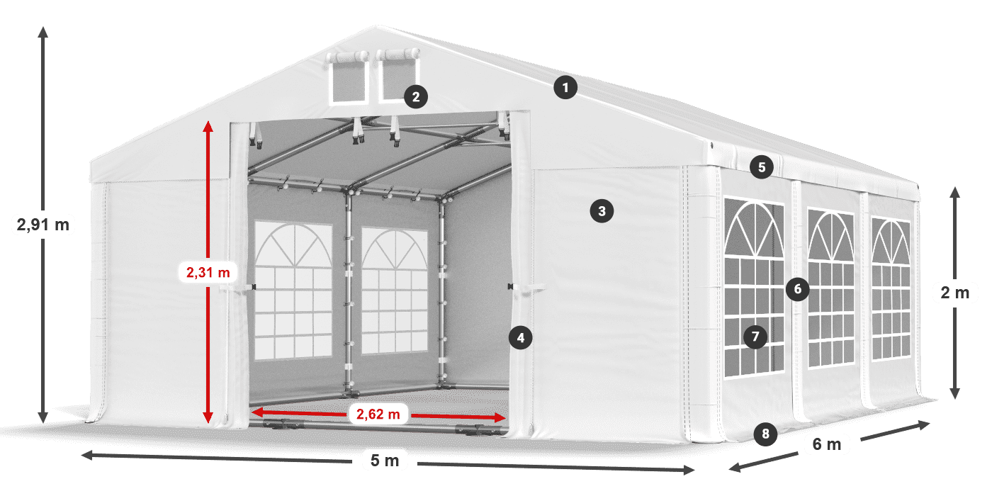 Dach: HFR 750 PVC Ściany: SD 500 PVC