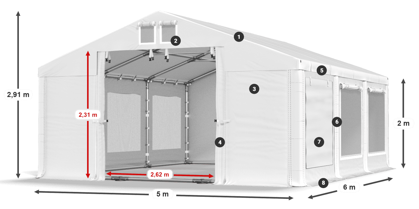 Dach: HFR 750 PVC Ściany: SD 500 PVC