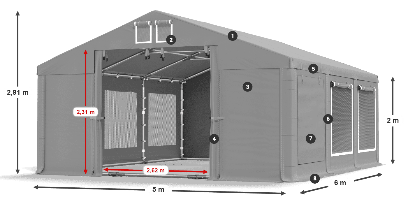 Dach: HFR 750 PVC Ściany: SD 500 PVC