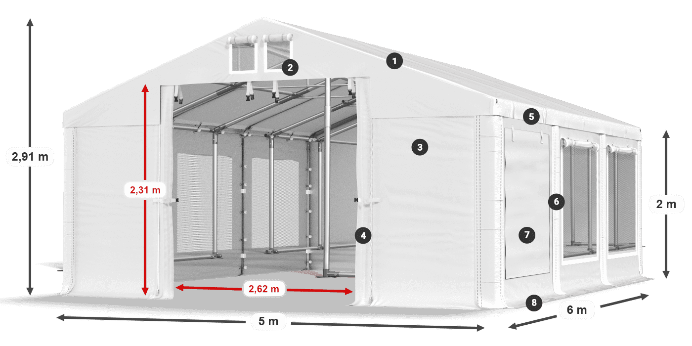 Dach: HFR 750 PVC Ściany: SD 500 PVC