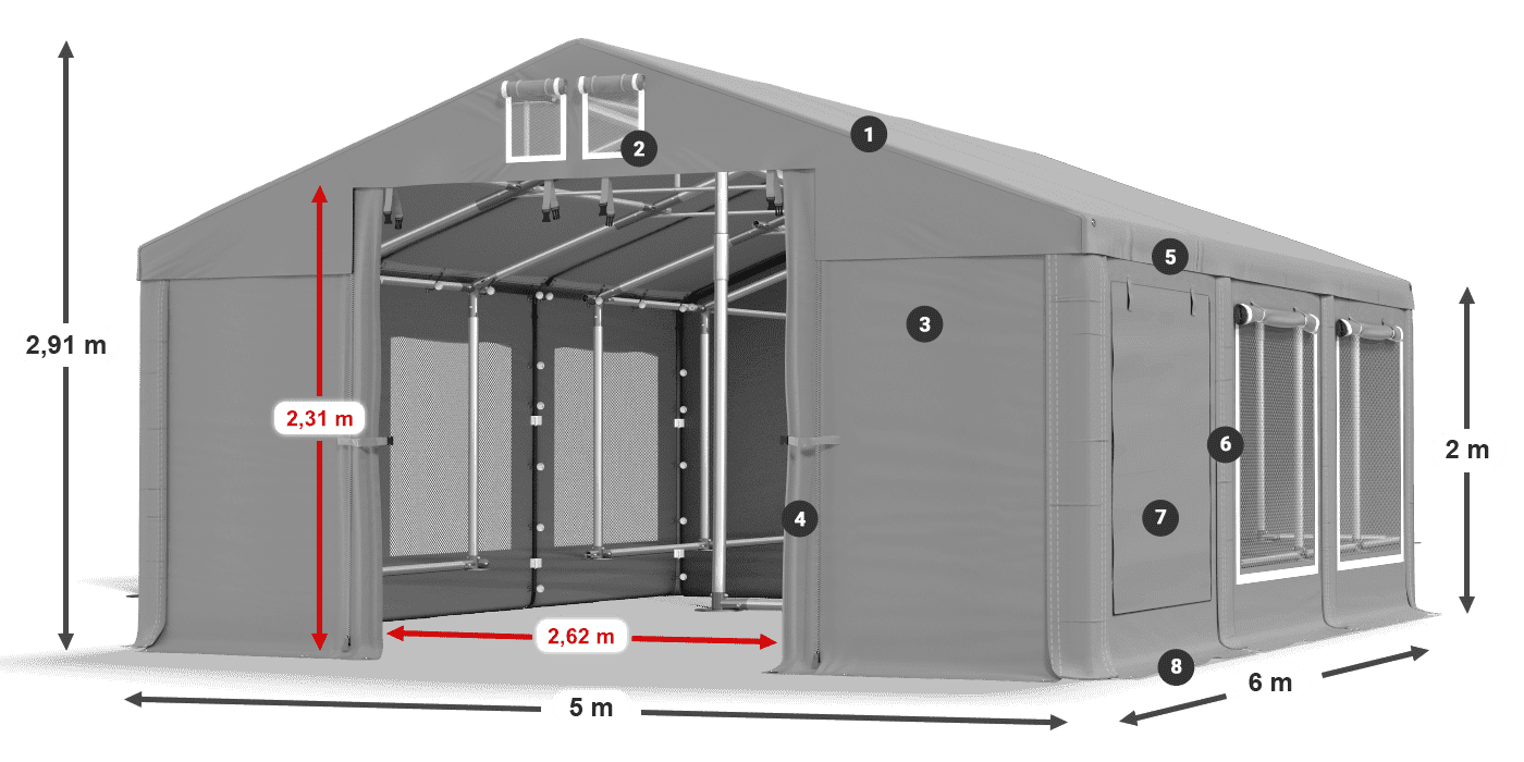 Dach: HFR 750 PVC Ściany: SD 500 PVC