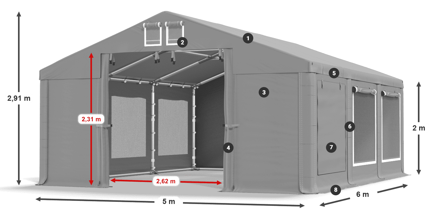 Dach: HFR 750 PVC Ściany: SD 500 PVC