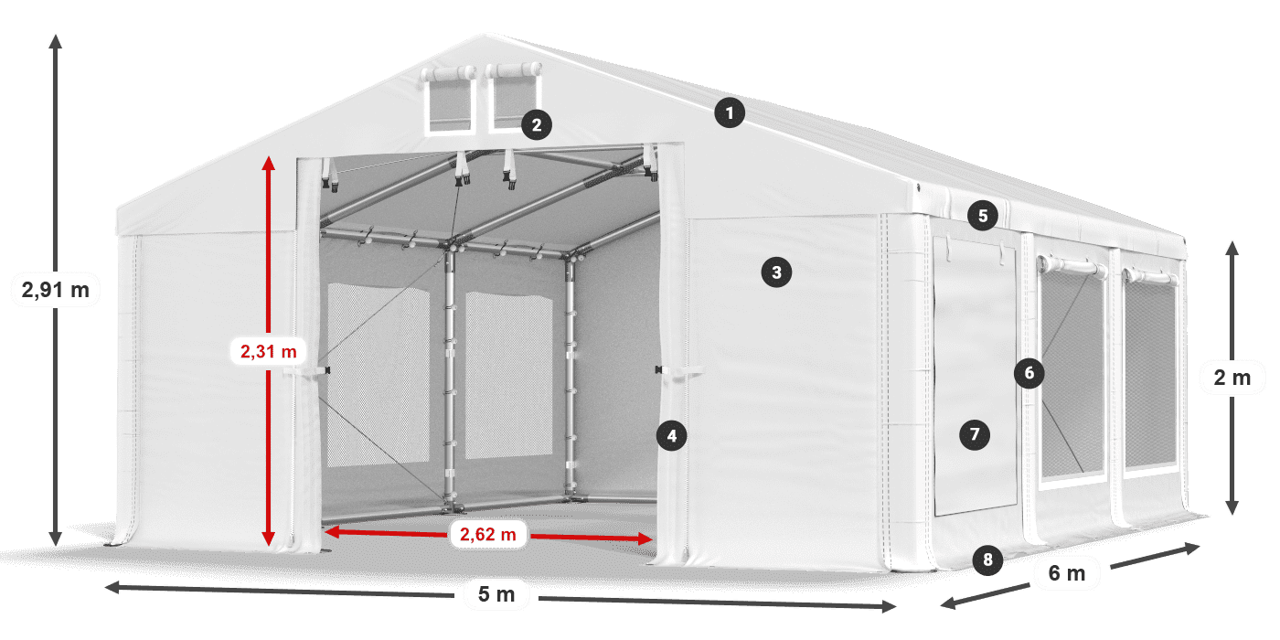 Dach: HFR 750 PVC Ściany: SD 500 PVC